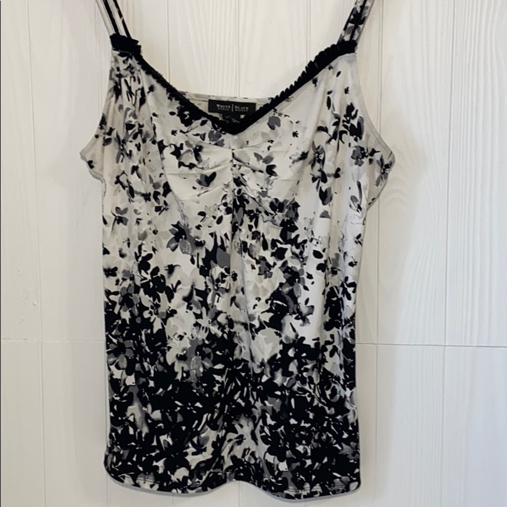 White House Black Market | Cami Black and White
